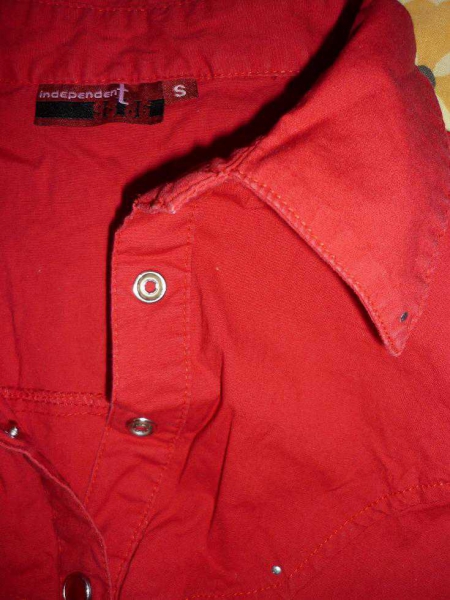 Rotes Hemd Bluse mit schönen Knöpfen * S 34 36 * strech