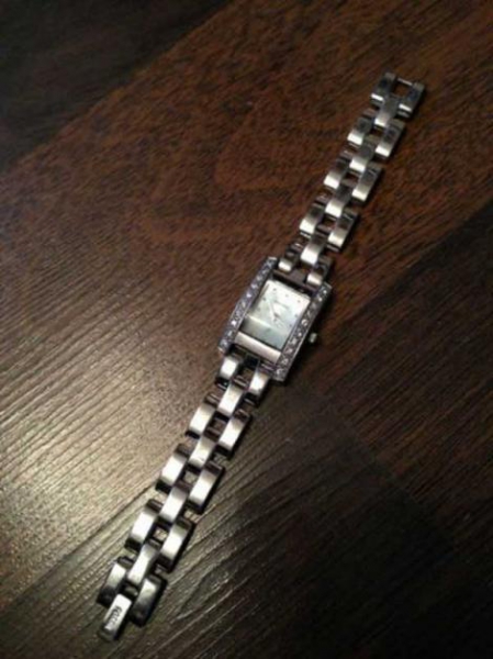 Fossil Damenuhr Armbanduhr Uhr Silber mit Perlmutt Muschel Ziffernblatt