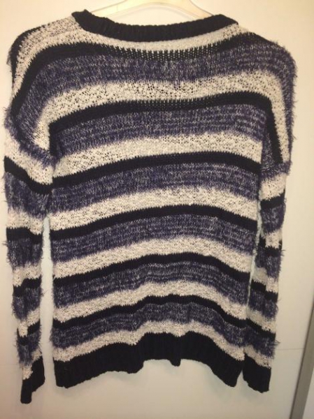 Pullover flauschig weich weiß blau getreift S / Koton