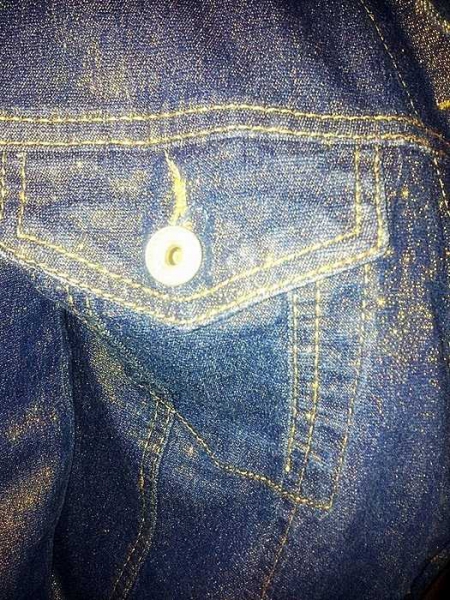 Wunderschöne Vintage Jeansjacke mit Goldfäden / Yellowstone M