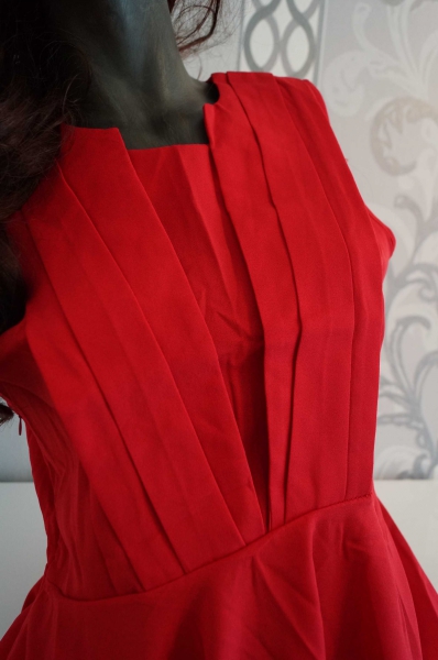 Schöne Retro Rot Bluse Kleid 38 M evtl. 40 L