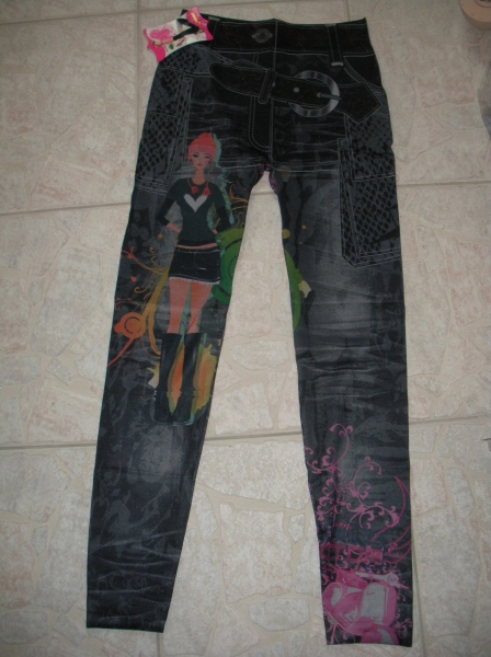 Stylische Print-Leggings -schwarz- Gr.S Neu mit Etikett