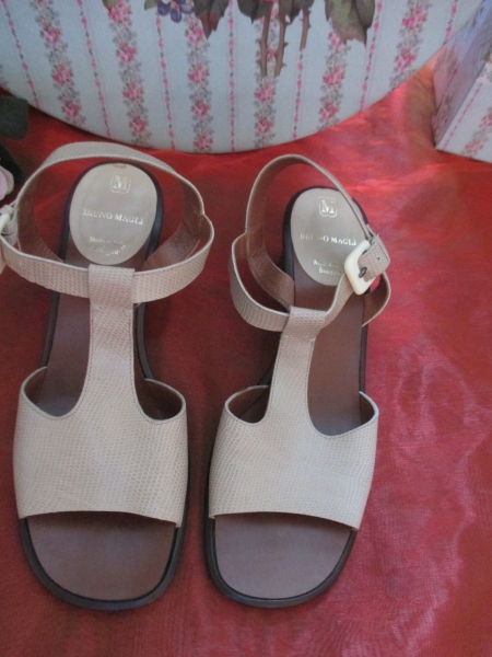 Original VINTAGE * Echt- Leder * Sandalen * Sandaletten mit Steg * Strap 
