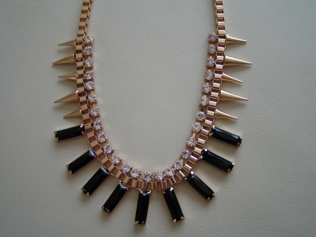 Traumhafte Statement Blogger Kette Collier mit Spikes Nieten