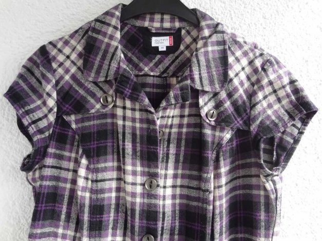 Flannelkleid kariert mit Gürtel