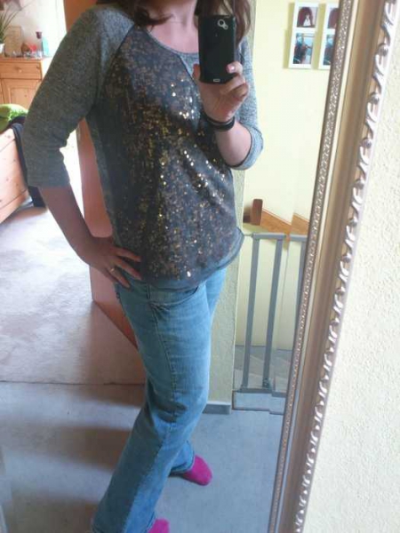 Blogger Cream Oversize Pulli Shirt XL (44-48) macht schlank