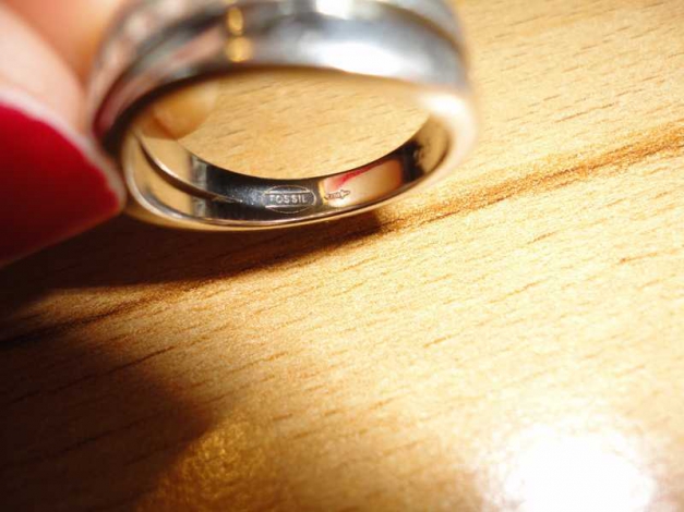 Fossil Ring 925 Silber Zirkonia / Fossil 