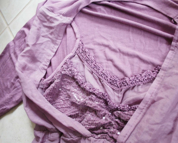 Longshirt 2-Lagen-Look flieder