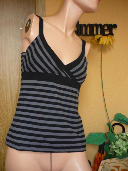 Top * S 36 38 * schwarz grau gestreift * Set Preis möglich