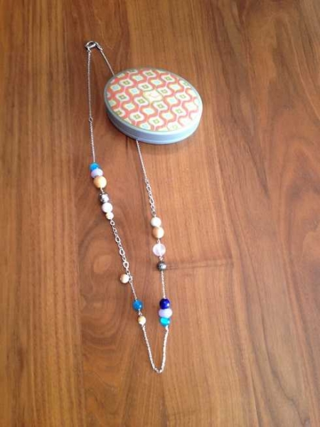 Fossil / lange Edelstahl- Kette