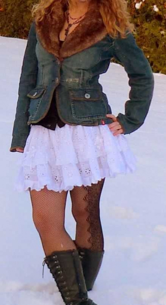 Esprit EDC Jeansjacke Blazer mit Fellkragen