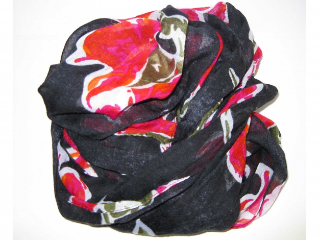 Halstuch TUCH Schal Vintage Rosen rot elegant Pinup