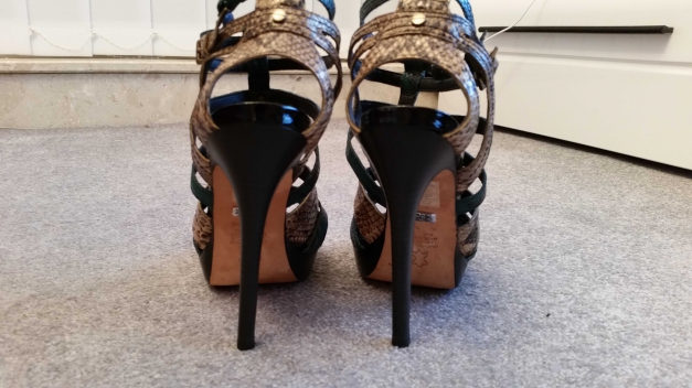 Buffalo Highheels grün kroko schwarz