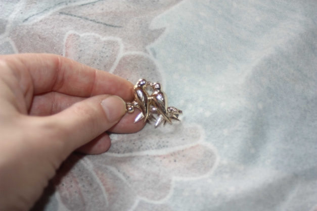 Süße Brosche, 2 Tauben, Turteltauben