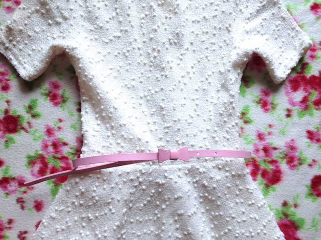 Kleid Orsay *neu* weiß winter Taille Gürtel rosa pink Schleife blogger trend Top Winterkleid boho