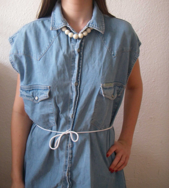 Vintage/Retro Jeans-Weste Oversized