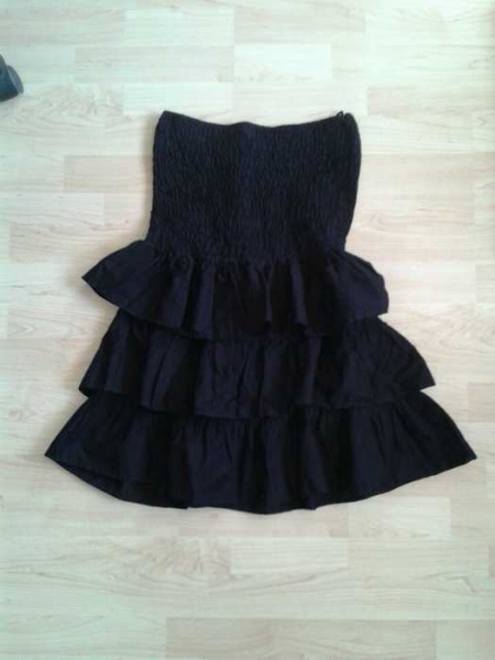 schwarzes Volantkleid Gr 36-.40 tragbar