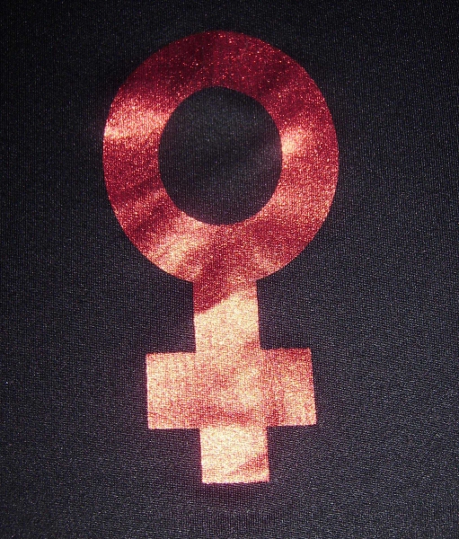 T-Shirt von Madonna, schwarz mit Venus-Symbol ca. Gr. L