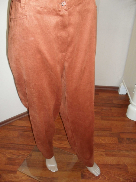 neue waschwildleder Hose braun cognacfarben Größe 48