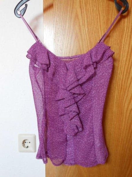 Spaghetti Top Lila-Gepardmuster