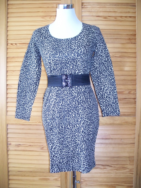 VINTAGE// 80er-Leo-Kleid Bodycon Gr. 38