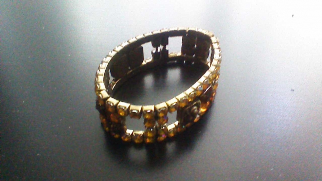 Bernsteinfarbenes Armband Strass