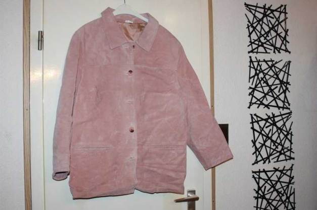 Echte Wildlederjacke, leichtes rosa, Gr. 46