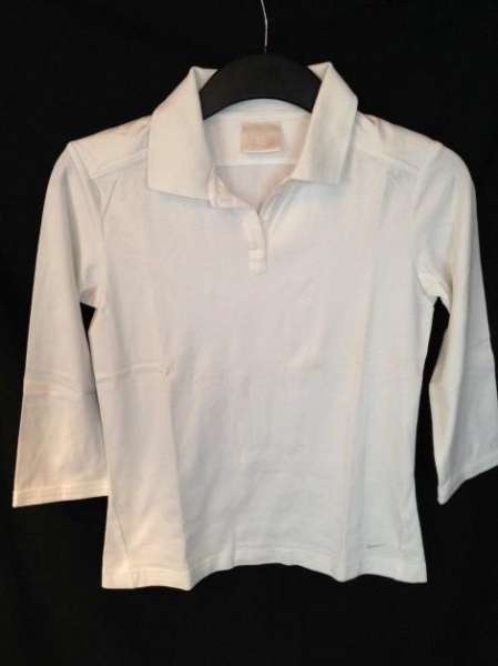 Poloshirt weiß mit 3/4 Ärmel von Nike