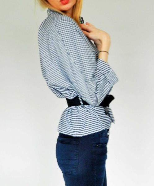 vintagejacke, jäckchen in schwarz-weiß kariert 