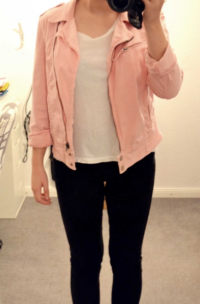 Rosa Jacke von Zara Bikerjacke Softgrunge