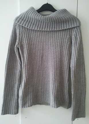 Rollkragenpullover Strickpullover Grau Strick pullover Rollkragen long 36/38/40