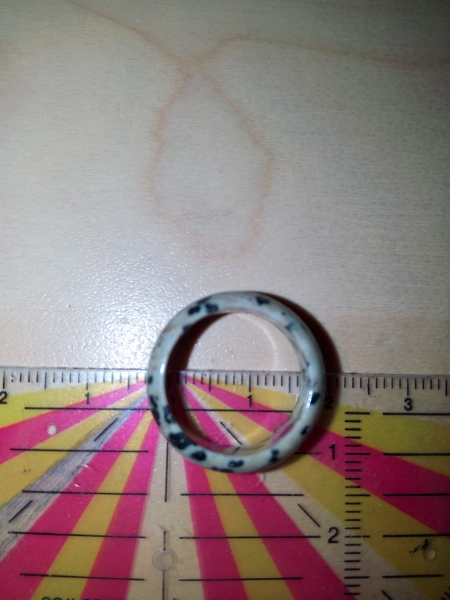 Edelstein Ring - Schwarz, Grau, Weiß - 16 mm Durchmesser