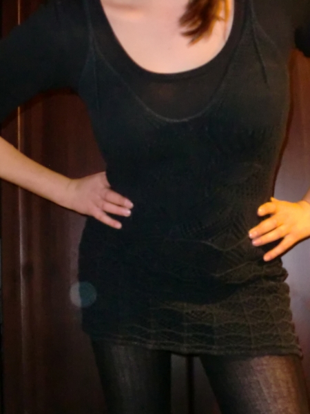 Schwarzes kurzes vintage Häkelkleid