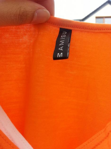 Top orange weiß Basic
