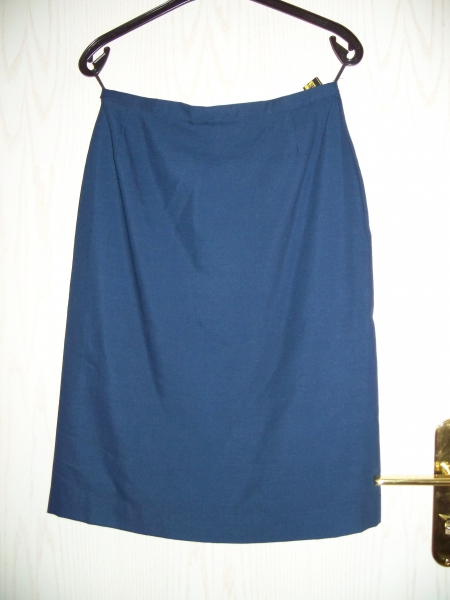 VINTAGE// Marineblauer Midirock (highwaist) von *Trevira 70/30*