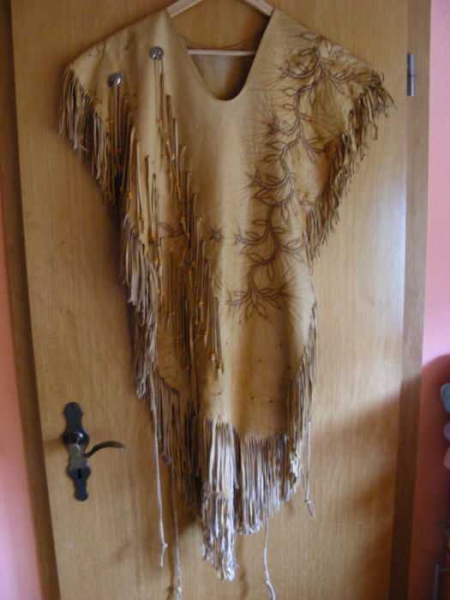 Original Indianer Echtleder Cape Kleid