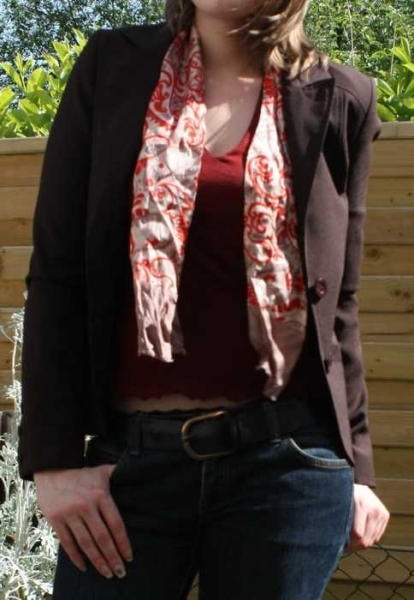 Schal, Halstuch, rot gemustert