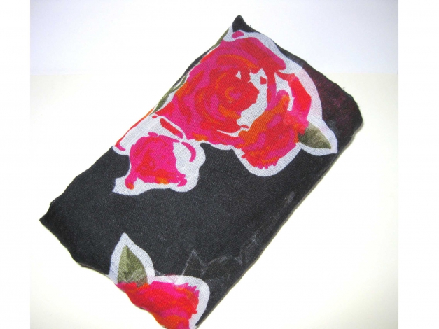 Halstuch TUCH Schal Vintage Rosen rot elegant Pinup