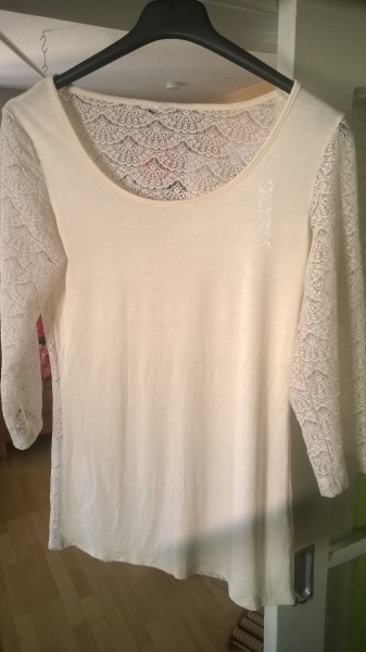 cremefarbenes spitzen shirt