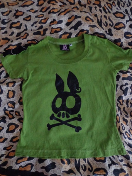 punk Bunny * bauchfrei * grün - pink - mit D-Ringen *skull * 