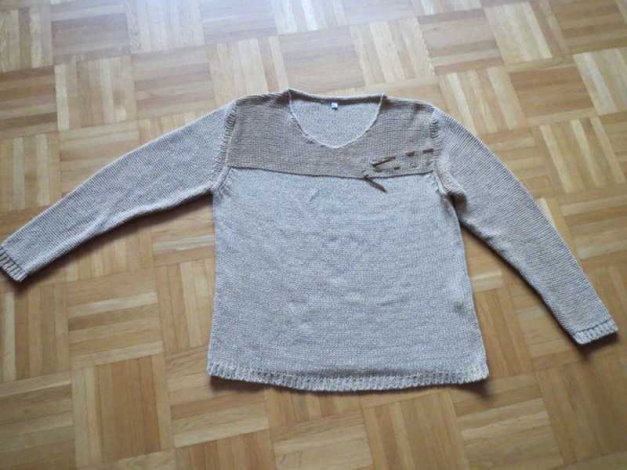 Strickpulli/ V-Ausschnitt,/ beige