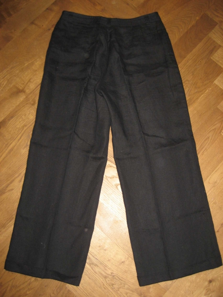 Rene Lezard Hose, Leinenhose, Gr. 40, schwarz, Leinen
