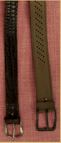 2 Damen-Gürtel - 95 cm Länge , 1 x Krokodilleder / 1 x Kunstleder