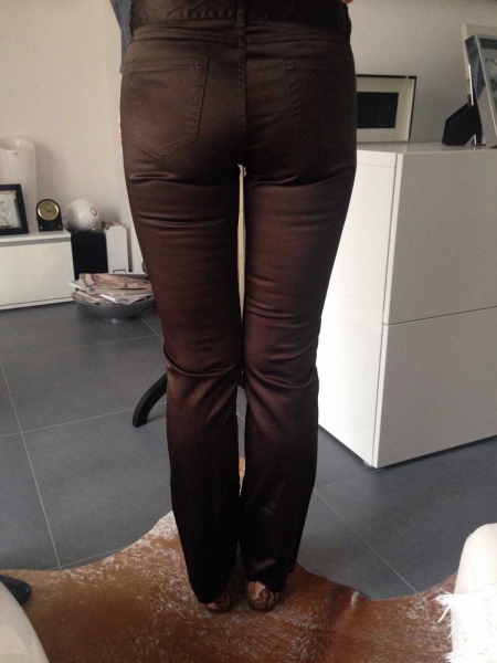 Zara Satin Hose braun Gr 38