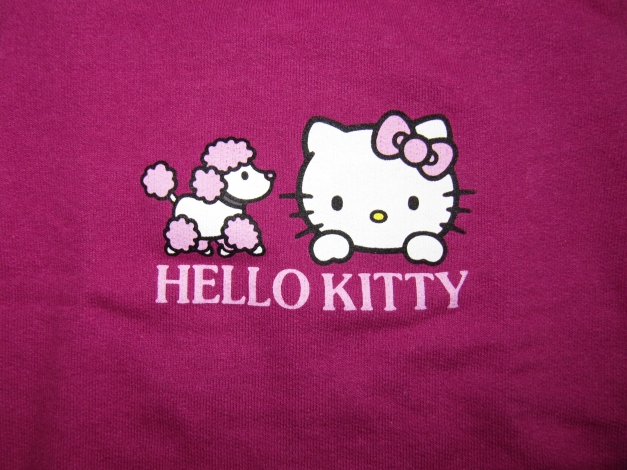 HELLO KITTY UND PUDEL PULLI SWEAT SHIRT GR.62 NEU DUNKEL ROSA LA