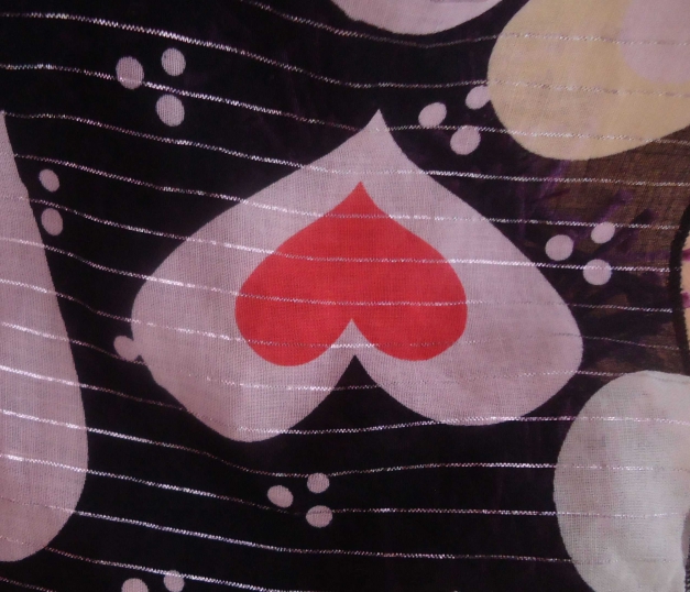 süßes H&M Tuch Schal Herzen Punkte schwarz bunt KEIN Tausch