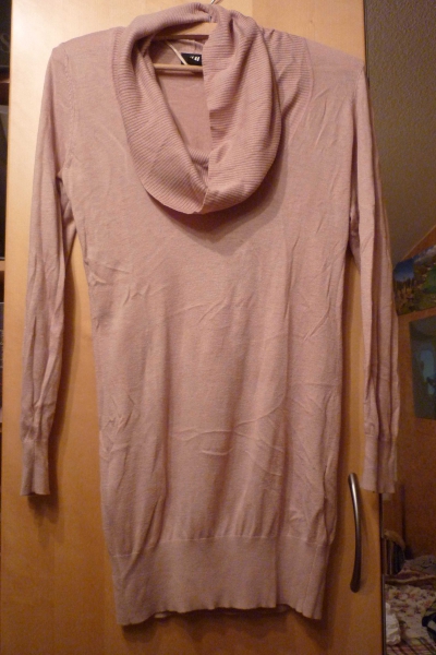 Rosa Long-Pullover / Strickkleid von H&M