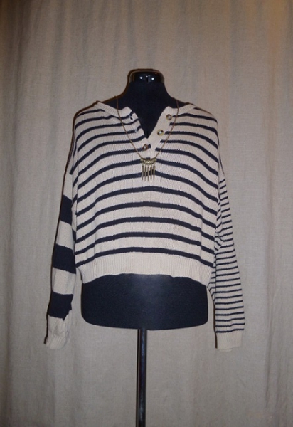 S.OLIVER Vintage cropped Streifenpulli, Gr. S