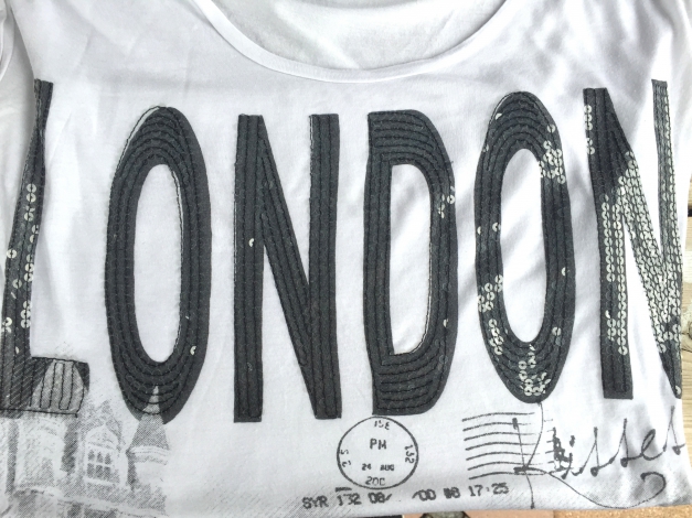 London T-Shirt mit Pailletten
