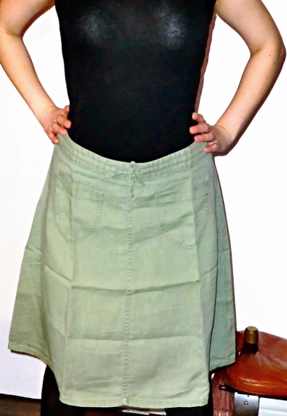 Chilliger hellgrüner A-Line Leinenrock 36-40